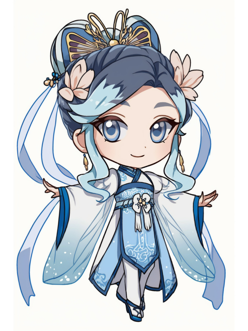 q版二次元古风花仙子(蓝色系)
