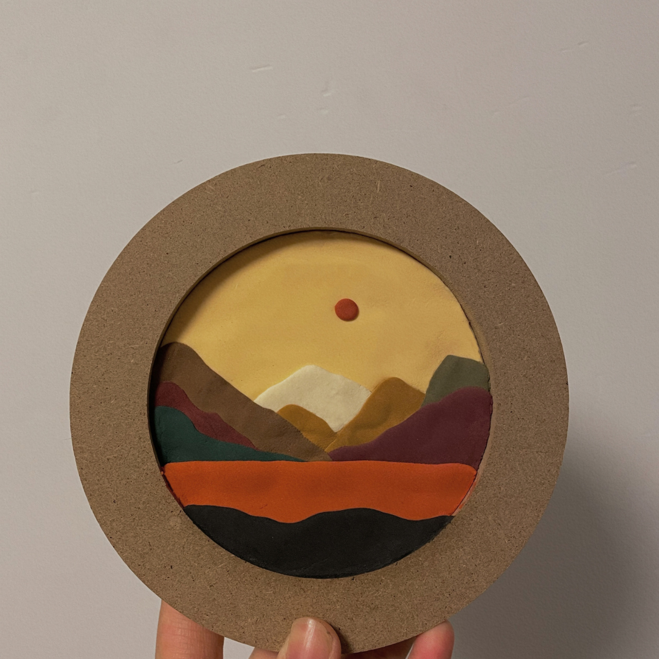 超轻粘土|风景画 又是一个很闲的下班日 又是看上成品做出来的 看起来