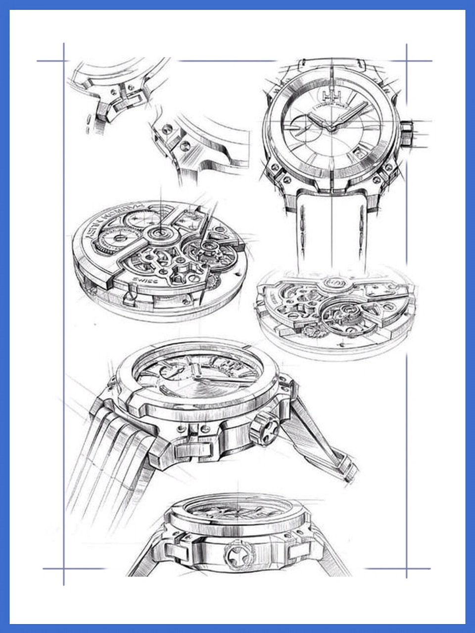 7815   分享好看的钟表手绘图.