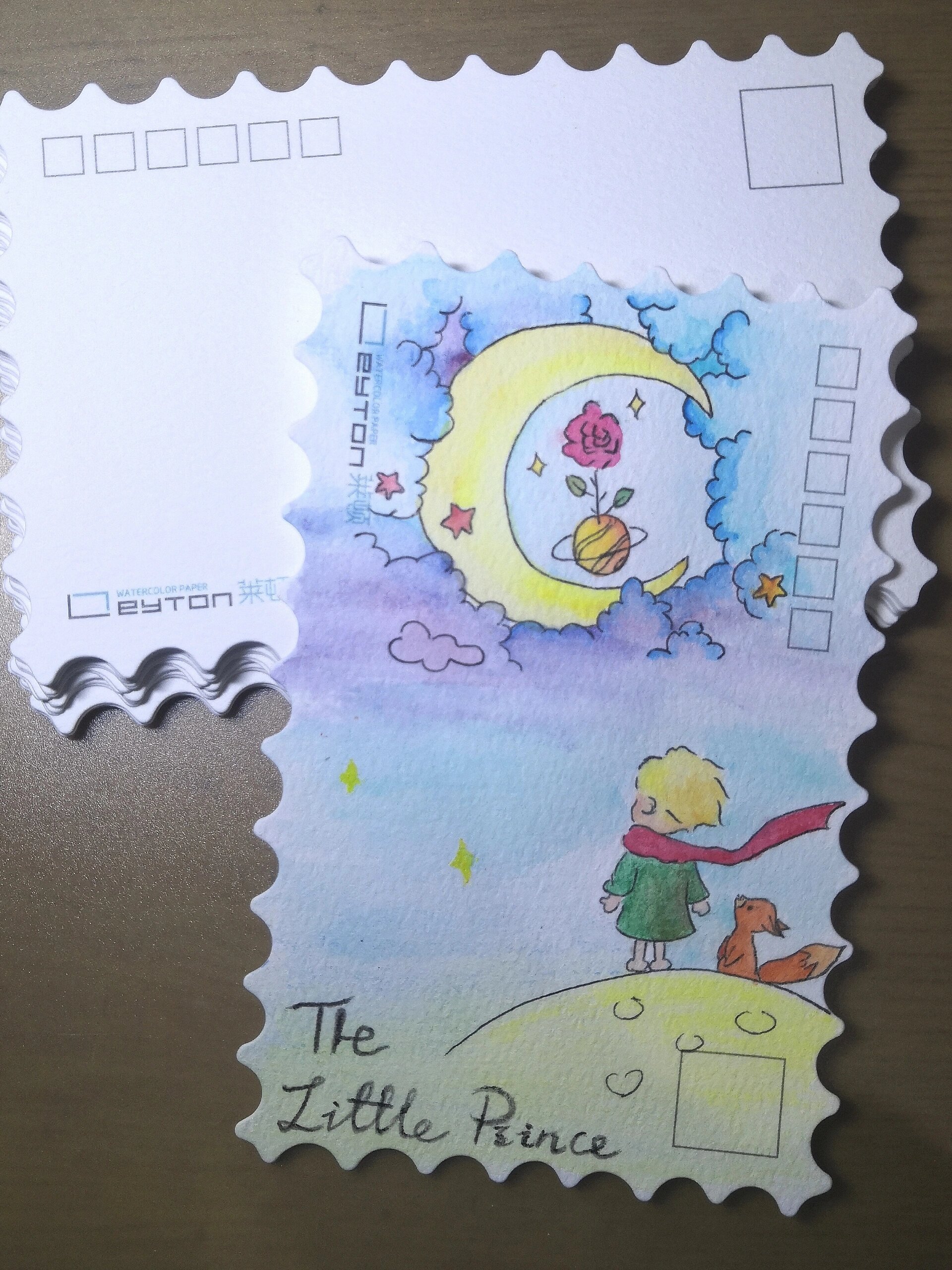 绘画日常🎨小王子明信片系列插画