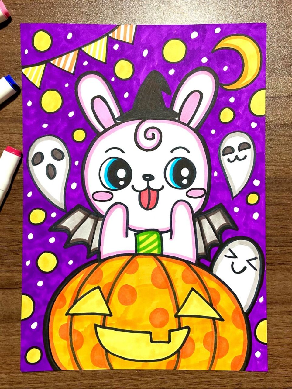 【搞怪万圣节99】马克笔创意儿童画简单教程 万圣节99主题原创