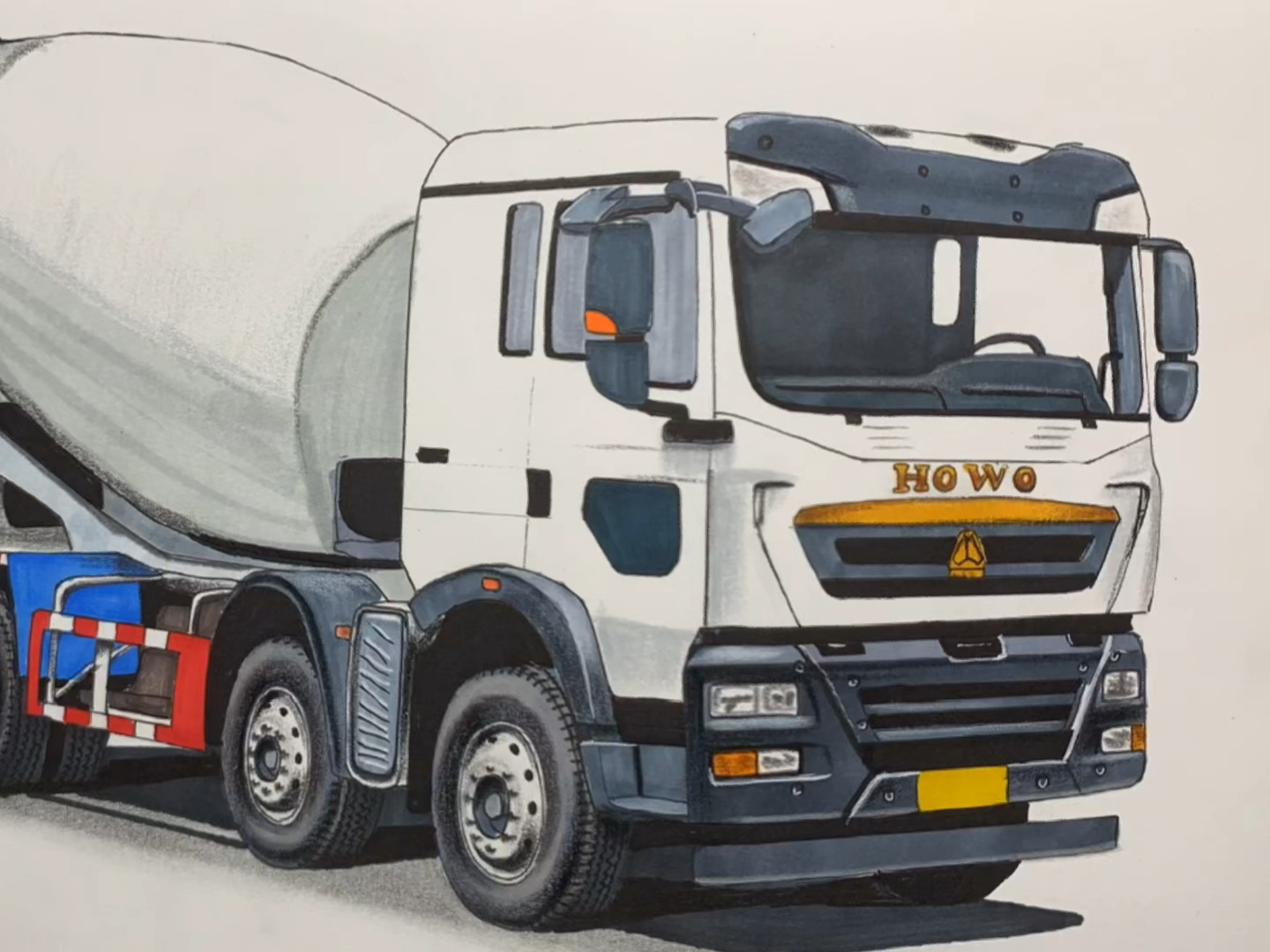 手绘重汽豪沃混凝土搅拌车