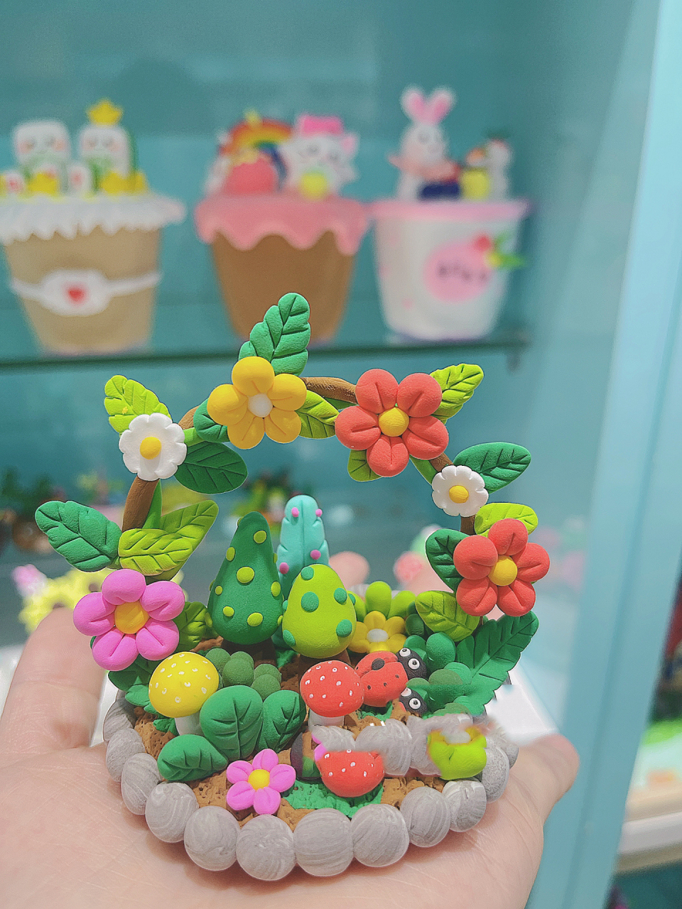 超轻粘土|秘密花园 小瓢虫的秘密花园 藤蔓缠绕 花朵盛开 春天来啦