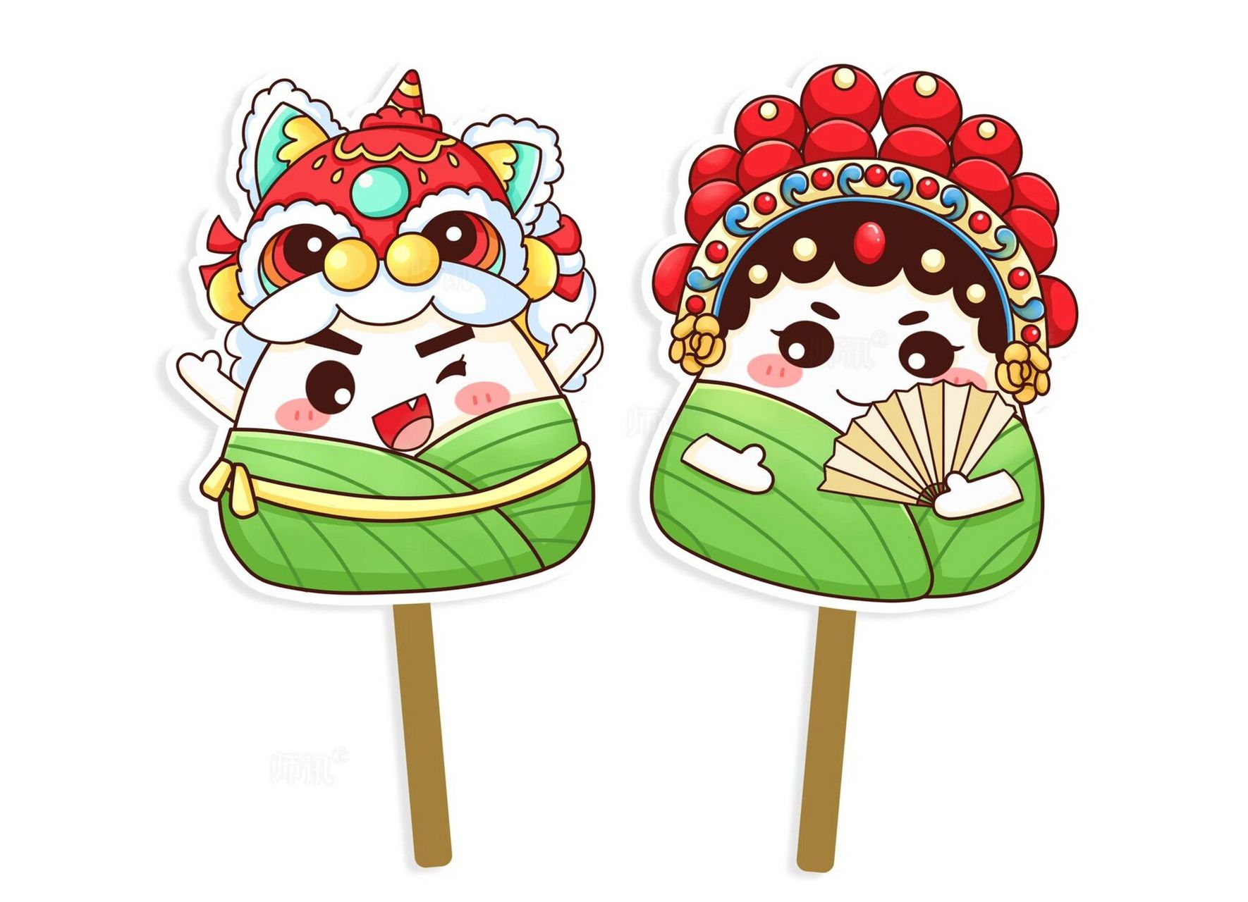 474 端午节手工粽子扇 98玩法98裁剪搭配雪糕棍制作粽子扇 94