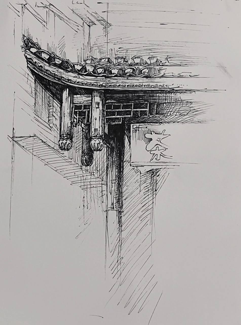 湘西边城写生速写2,已经画了近10张速写了