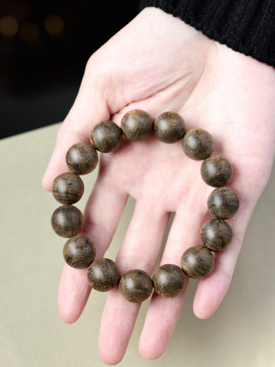 "固体香水" 16 文莱沉香|14mm手串 油脂丰厚,脂线清晰,细腻温润,从