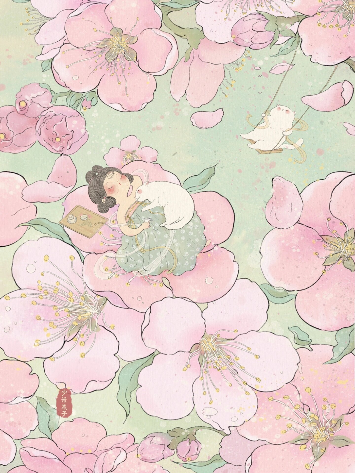 国风花仙子系列78原创治愈系插画|花花合集