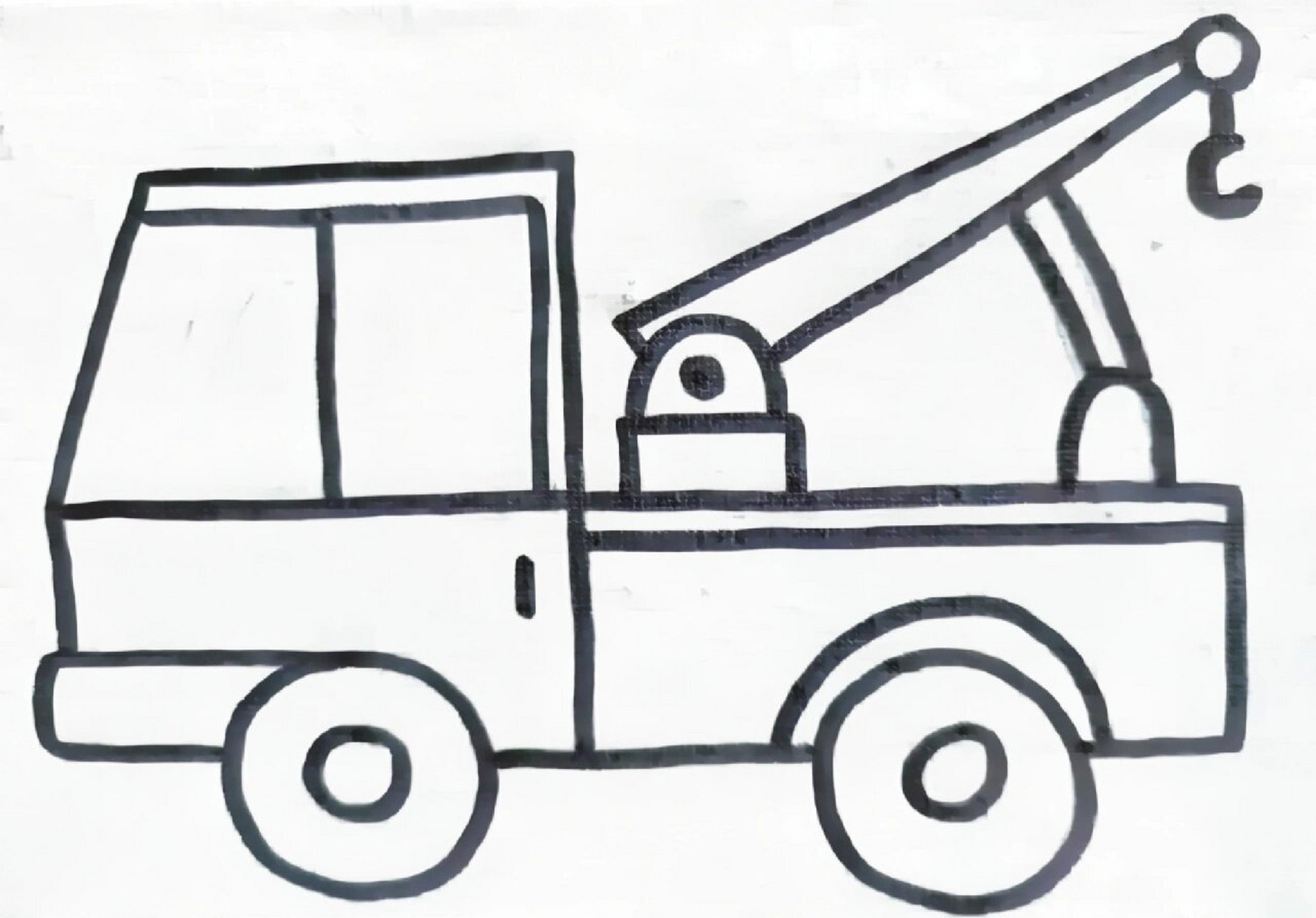 工程车的画法五年级图片