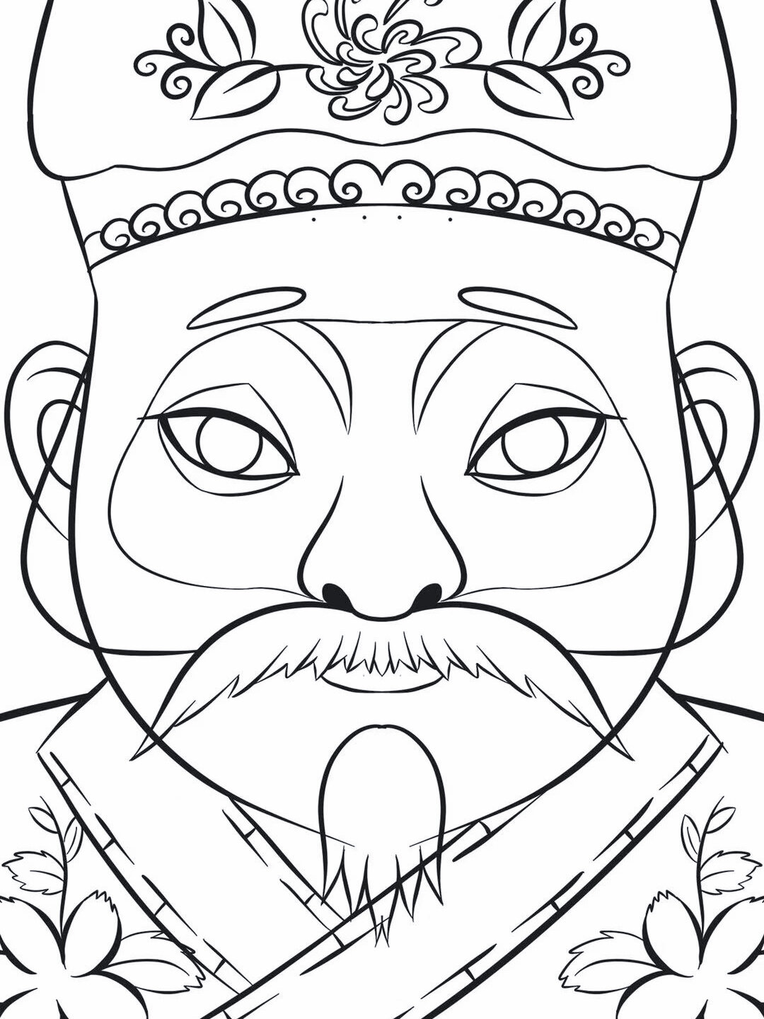 中国风京剧脸谱插画系列5丑角|含绘画步骤图