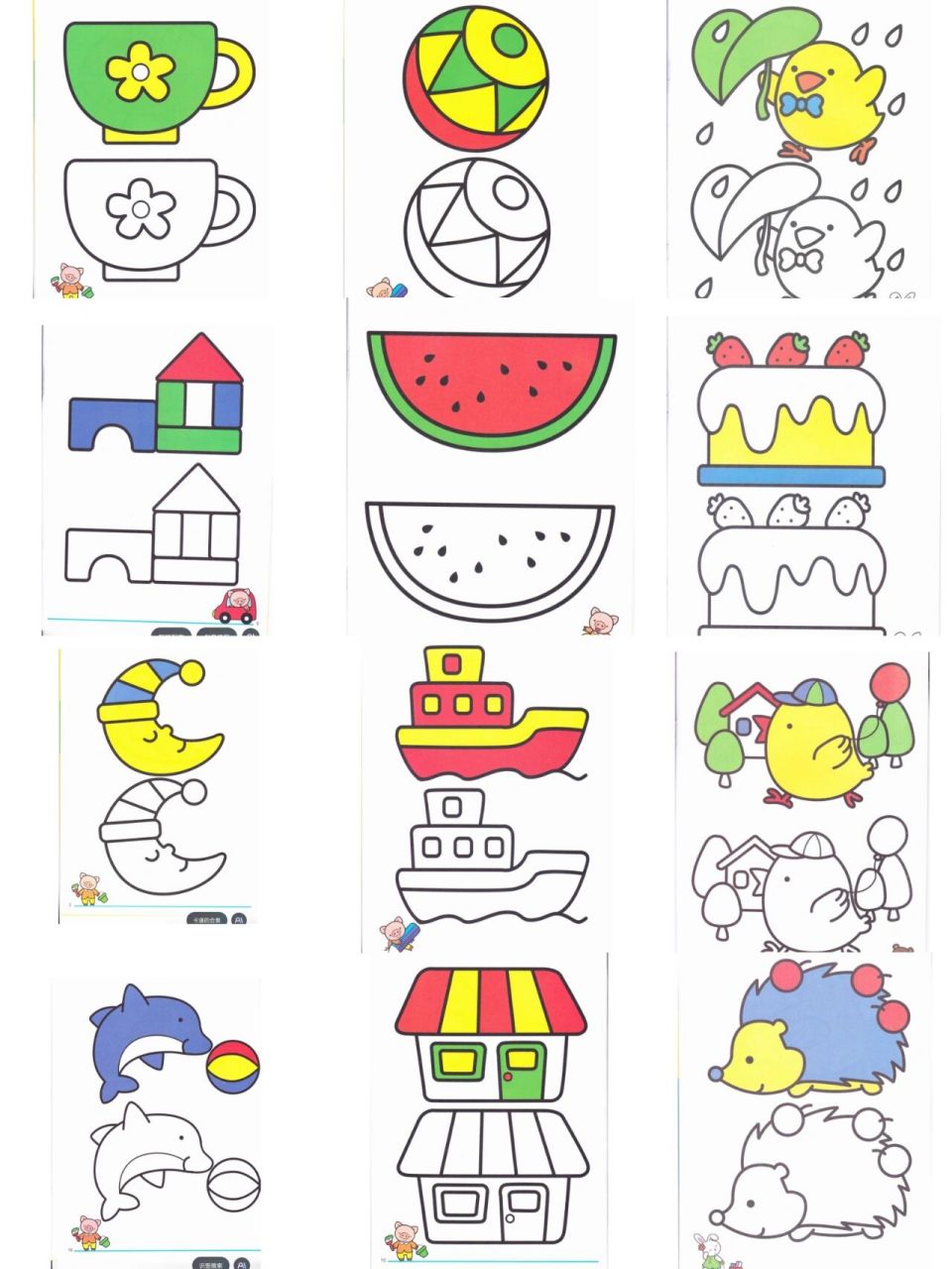 2-6岁宝宝涂色素材(可直接打印)    2-6岁各阶段宝宝涂色画都有关注不