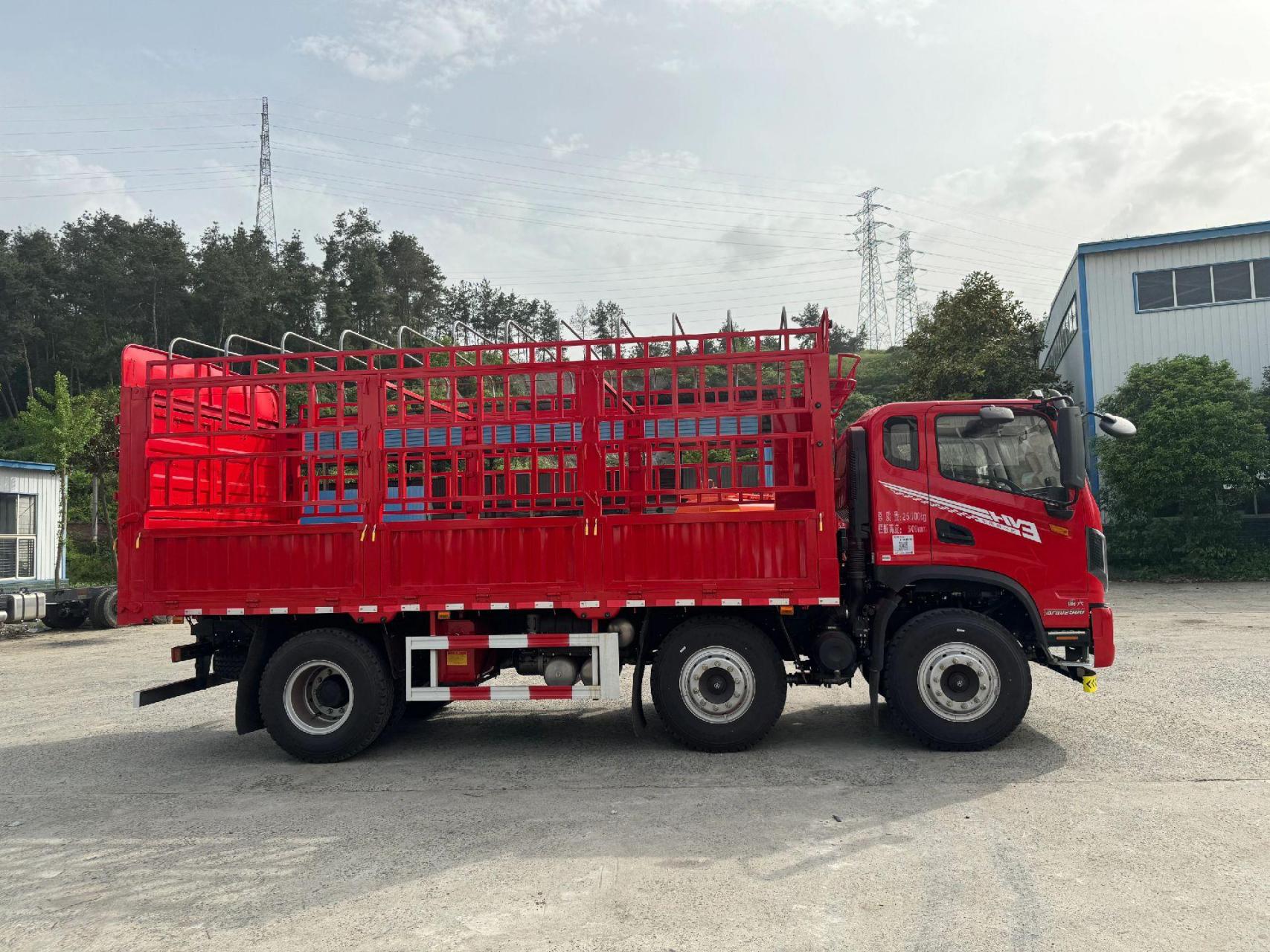 东风华神小三轴高栏车,拉粮神器,秒变高栏自卸高栏自卸车拉粮食 东风