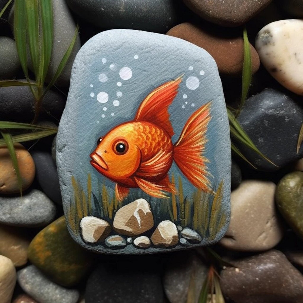 你可以找到精心手绘的卡通石头画,它们是绝对独一无二的艺术品.