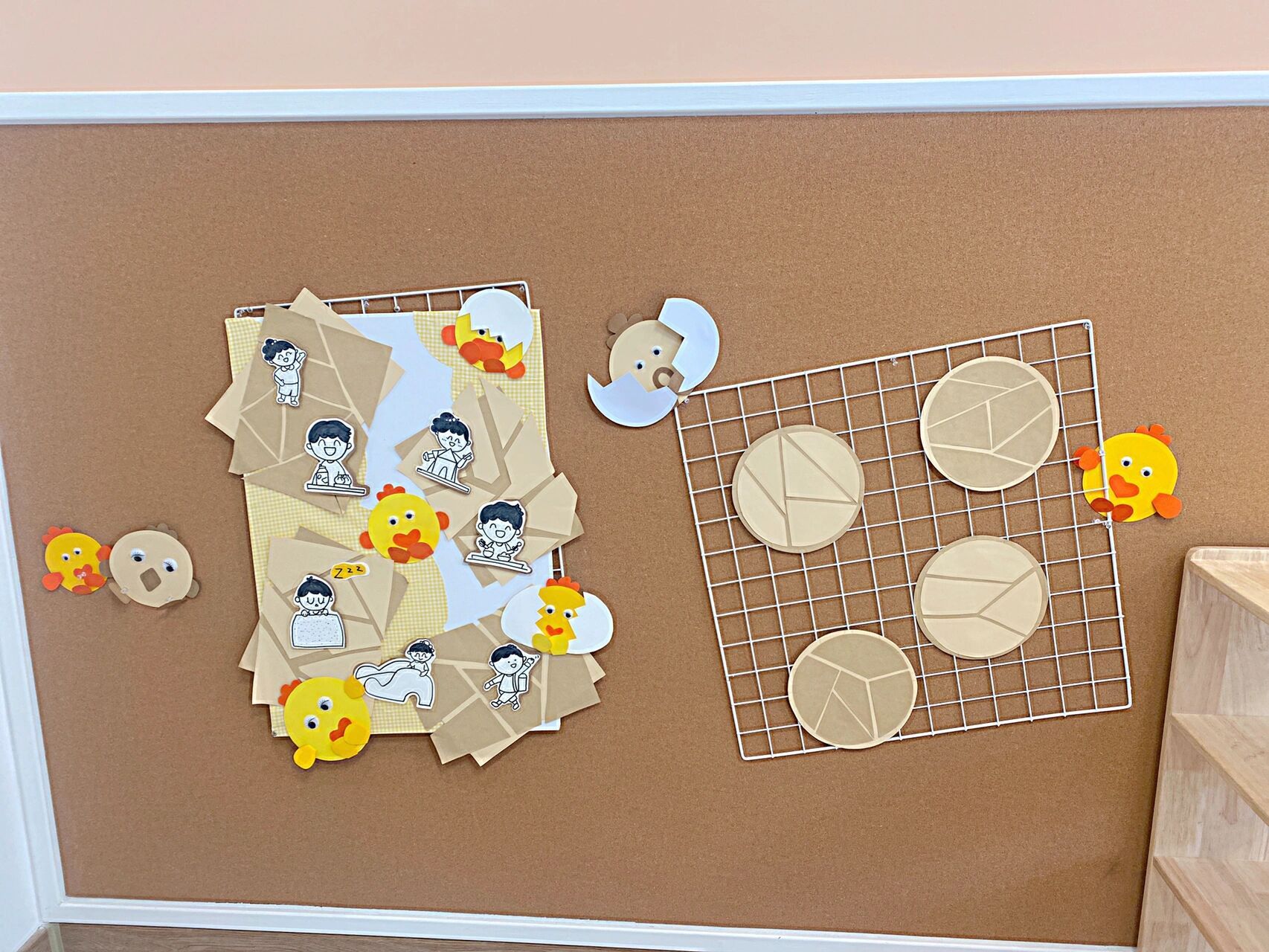 幼儿园环创 主题墙 新学期环创—萌鸡主题 	 板块色调适宜 搭配可爱的