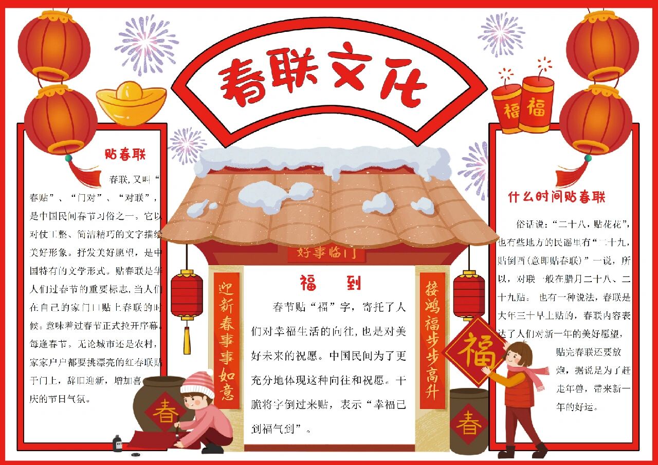 春联文化手抄报