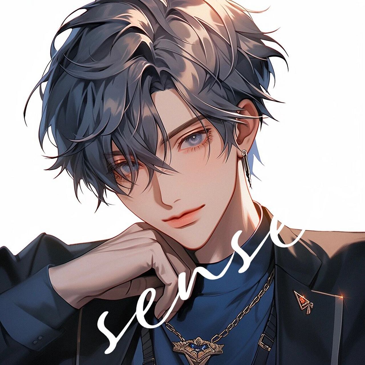 男生头像|帅气的动漫蓝发男头