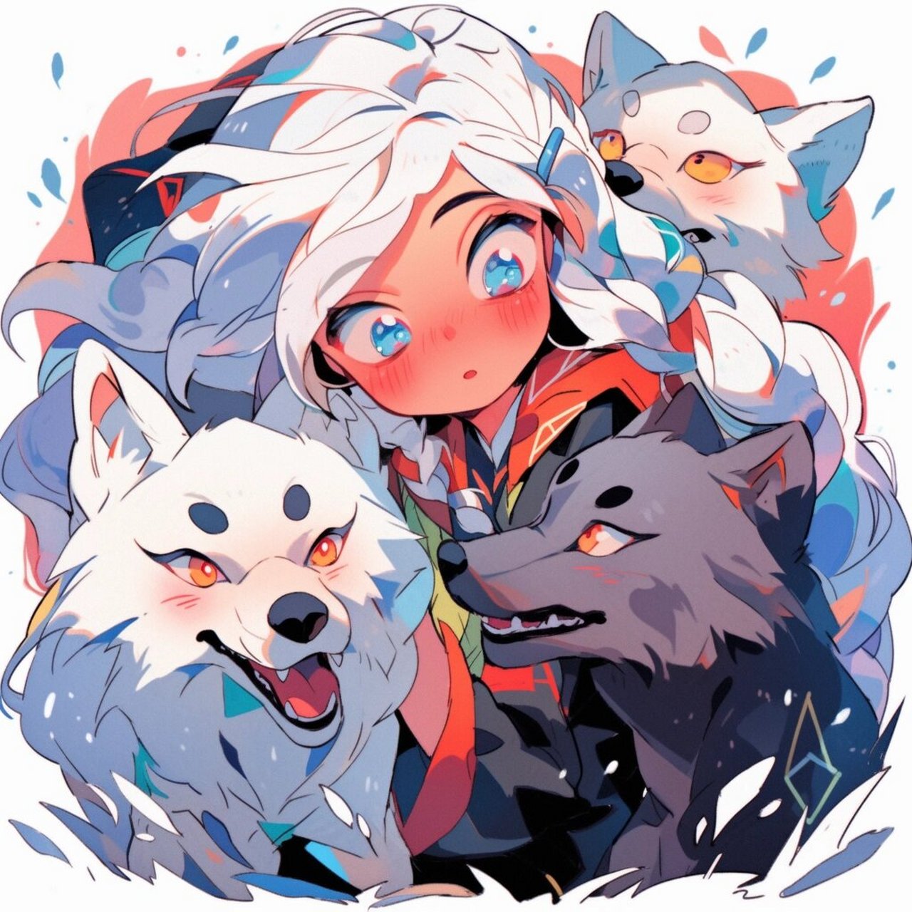 ai绘画‖狼少女头像 今天是各种画风的狼少女