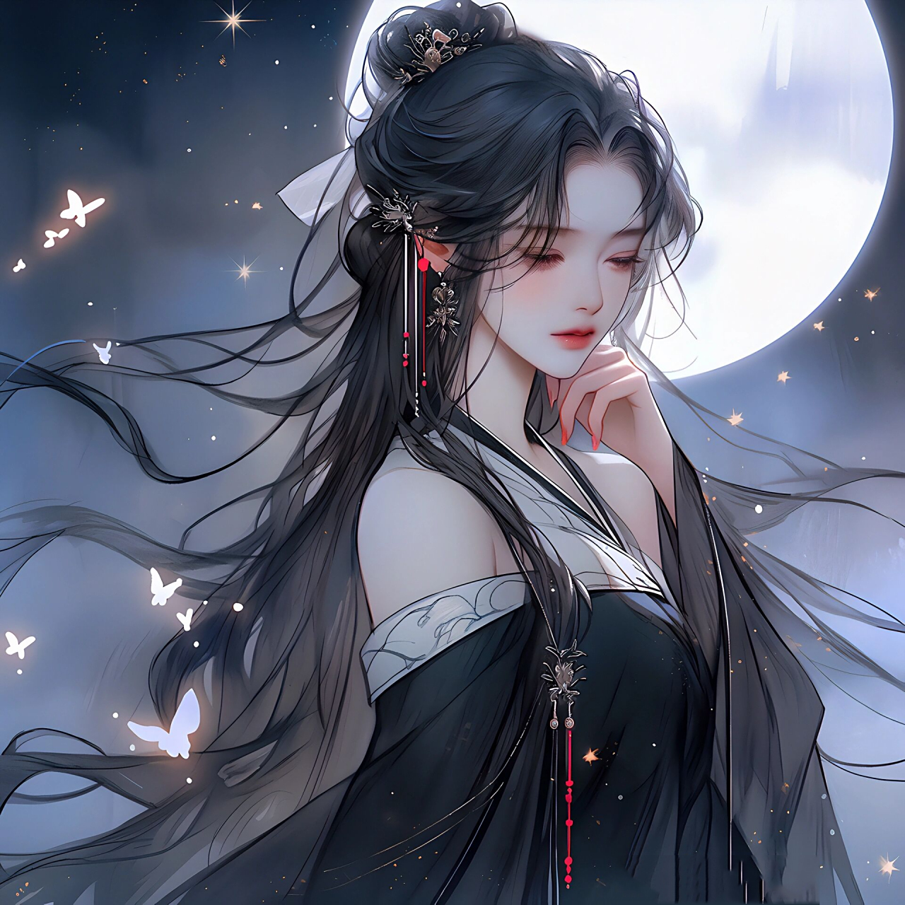 ▏古风女生头像 黑色,也许很多人认为代表冷酷, 其实在我看来,黑色是