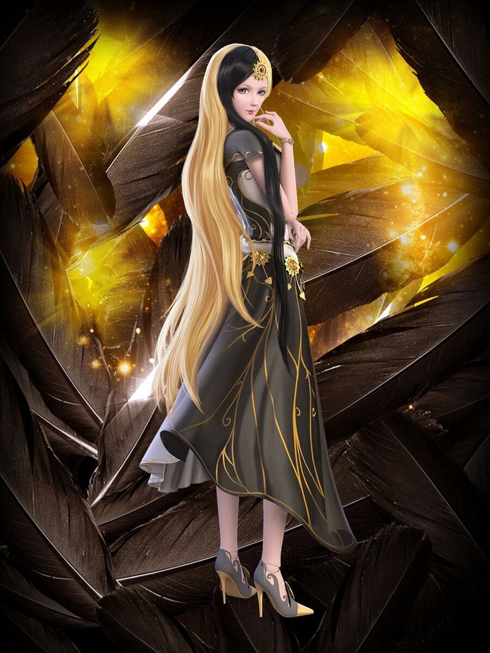 叶罗丽高清壁纸-白光莹 水一期,一个背景三个动作,感觉也还行吧,哈哈