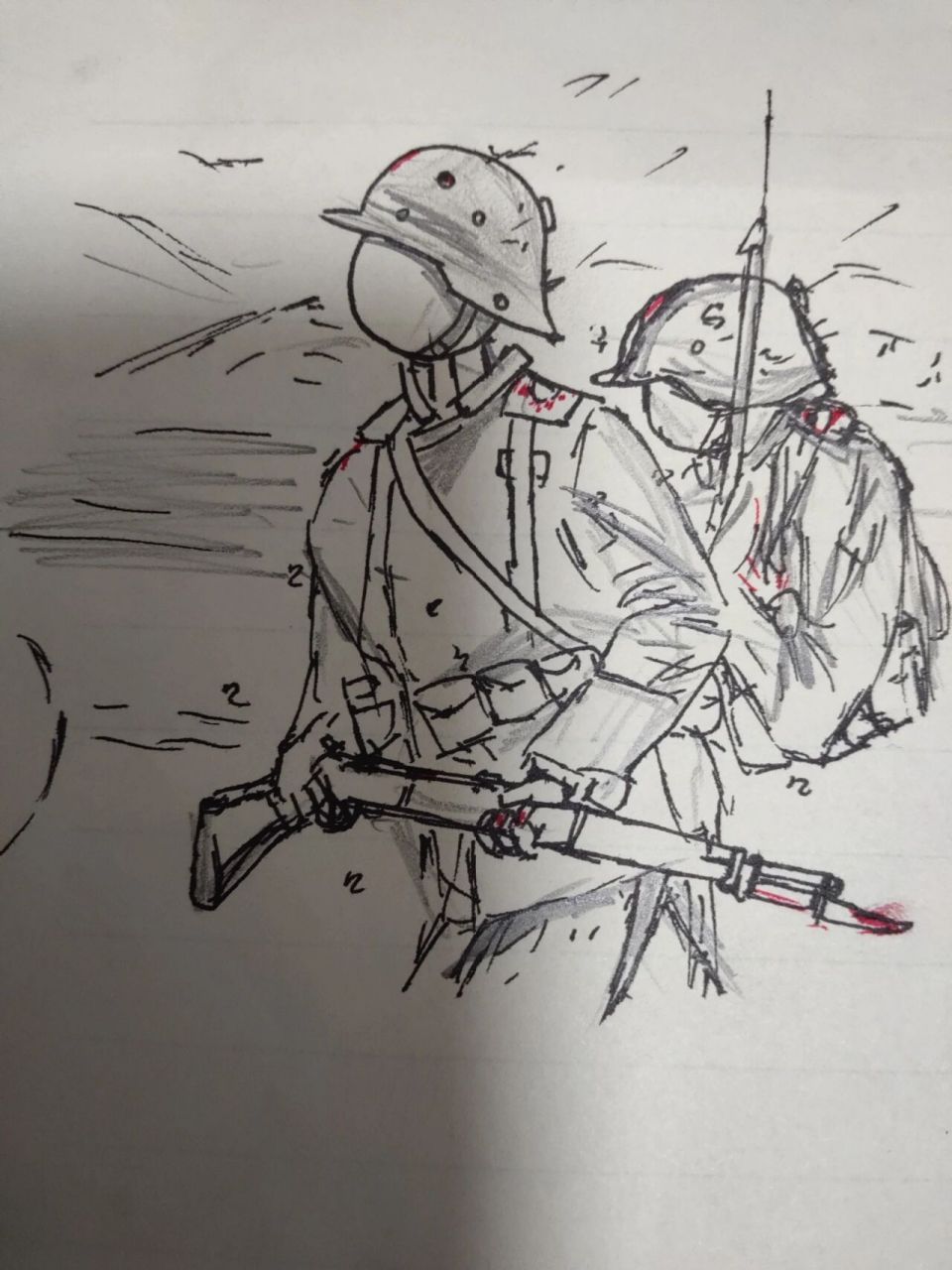 火柴人士兵怎么画打仗图片