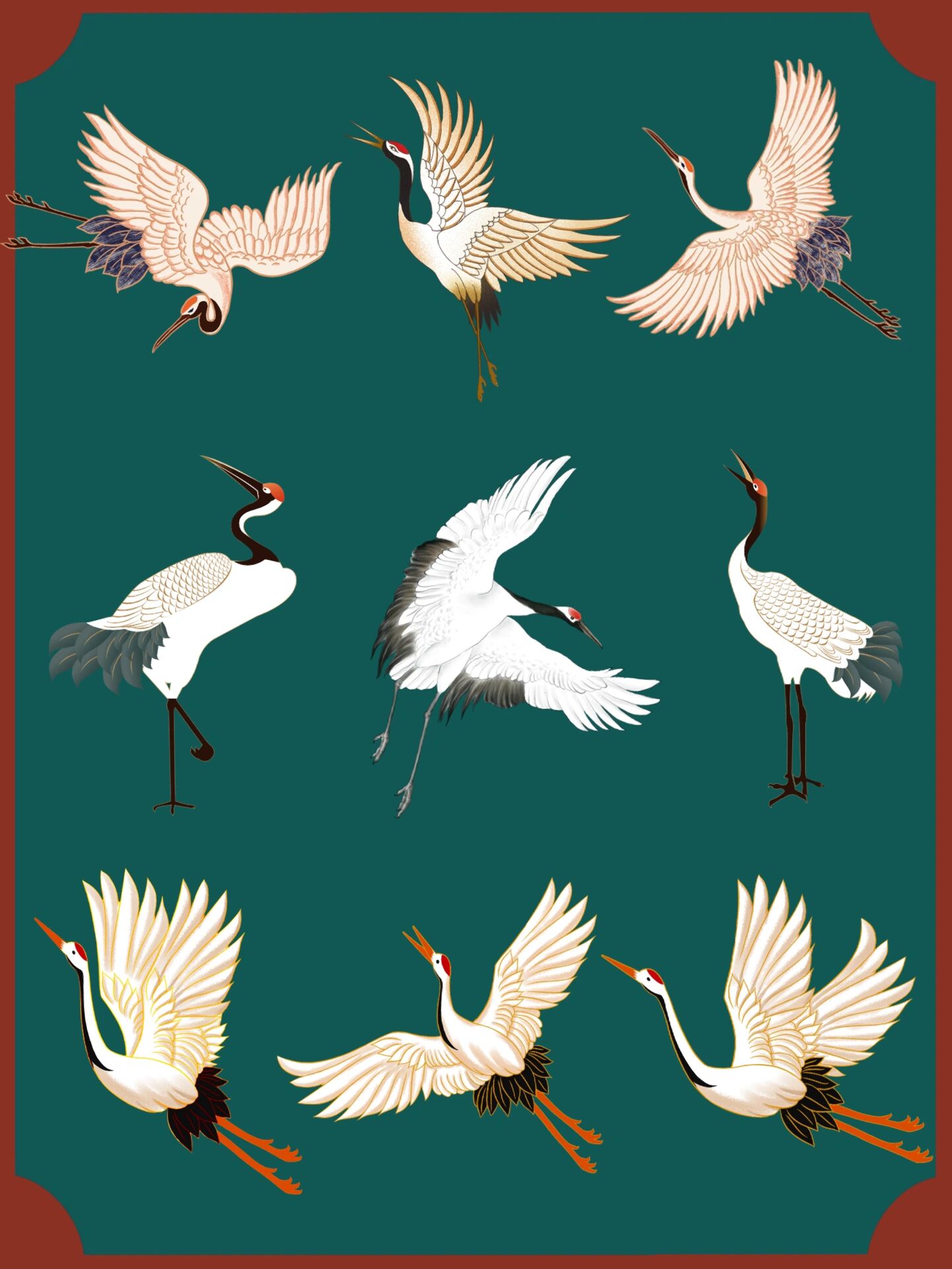 03国潮素材【仙鹤】|70组古风仙鹤png免抠素材