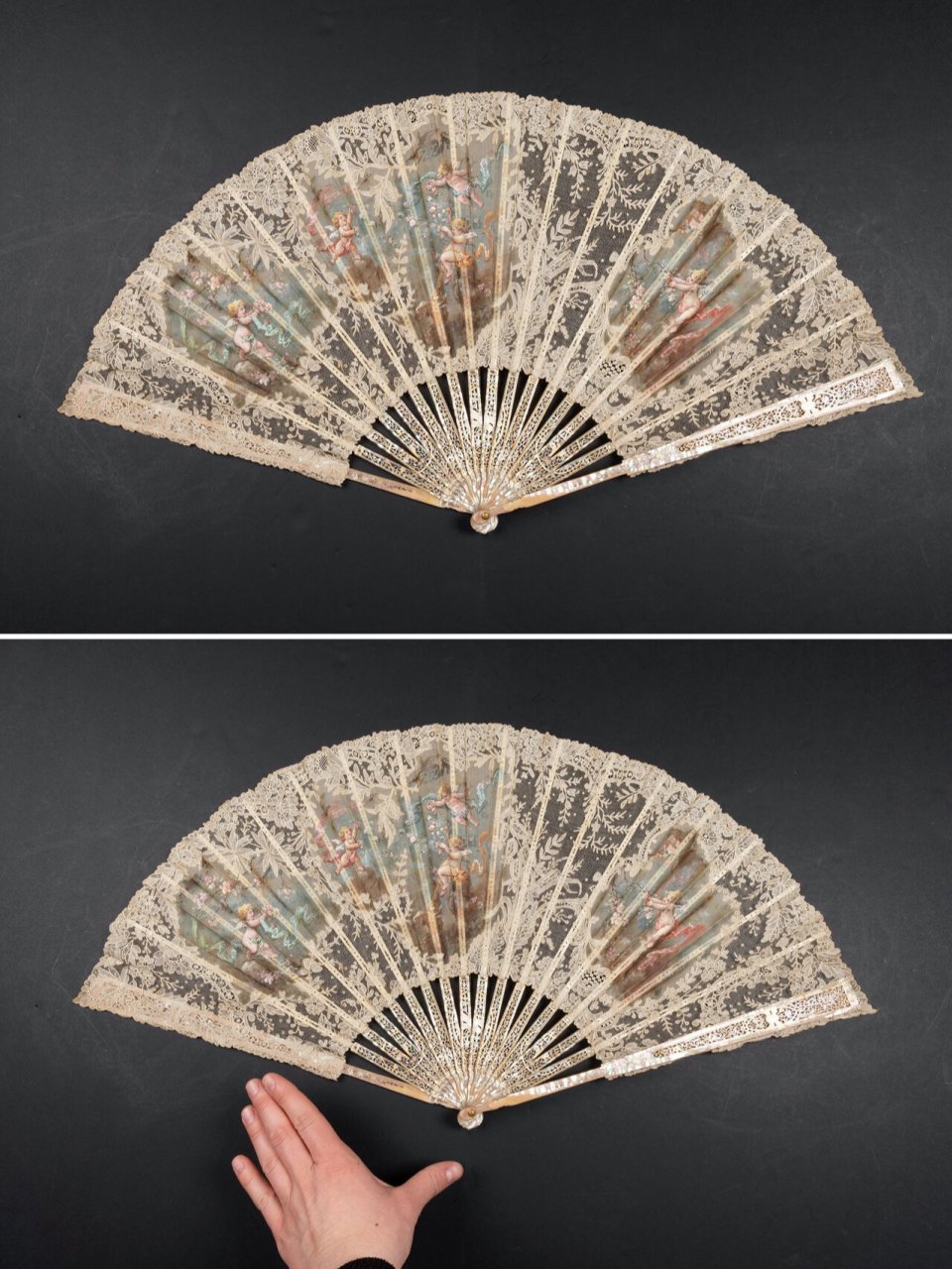 欧洲古董折扇九把|淑女手中雅物 61 欧洲折扇 葡萄牙人从东方带回
