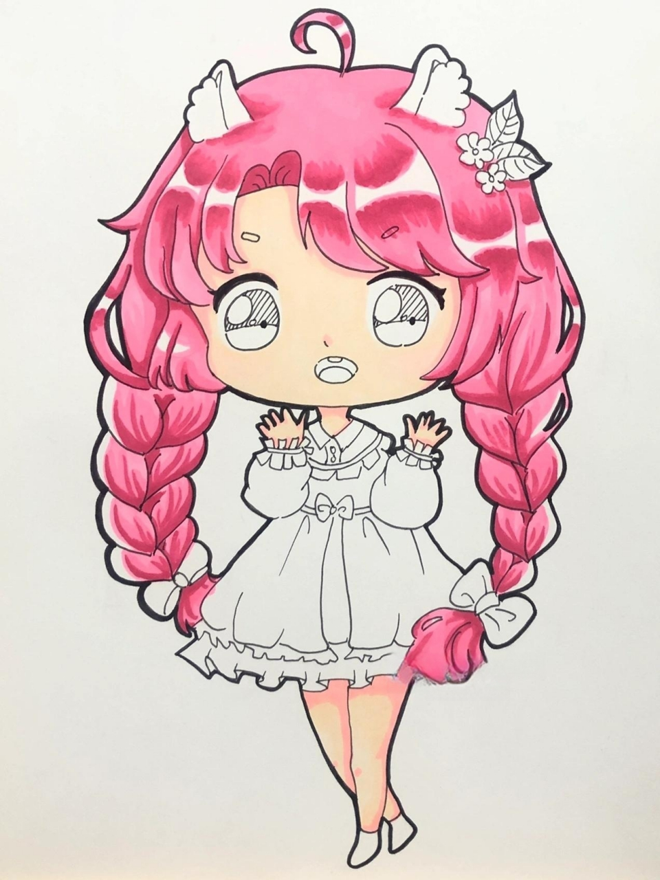 q版动漫|可爱女生 马克笔:米娅 纸:荷兰白卡