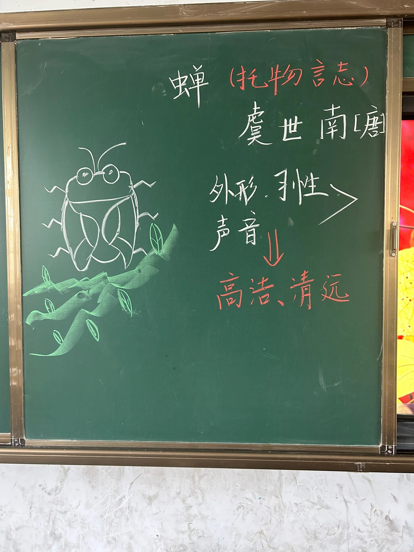 蝉板书设计图片