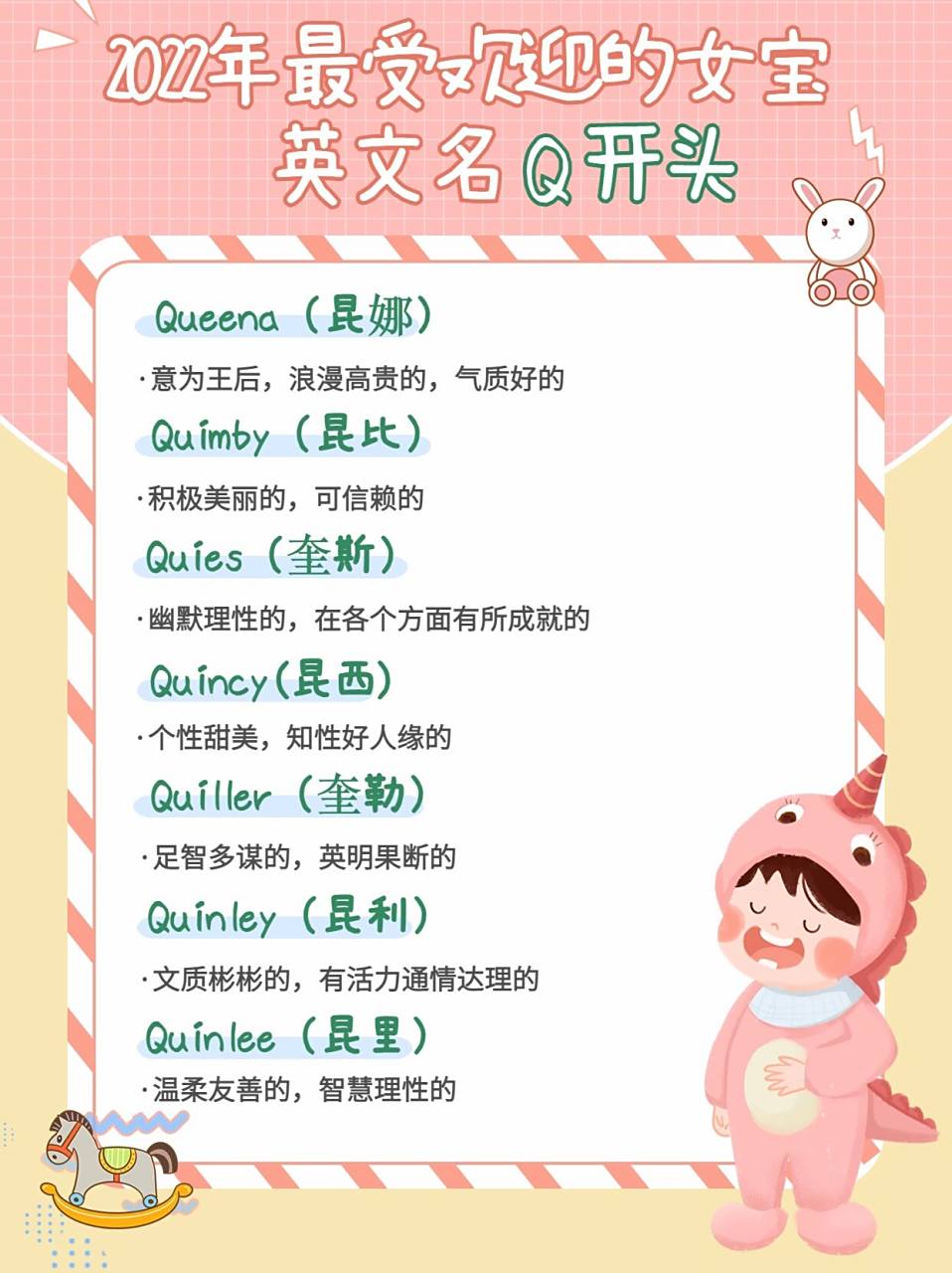 q开头 2022女宝英文名推荐,好听好记少重名