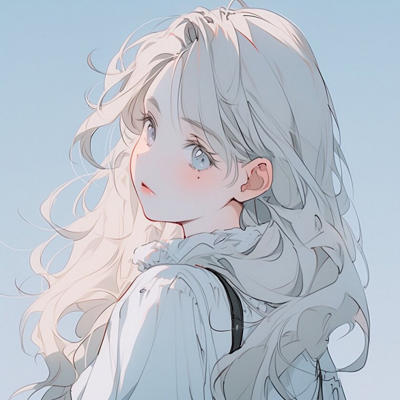 女生头像|银色系ins高级感小众可爱卡通 银色系女孩头像02