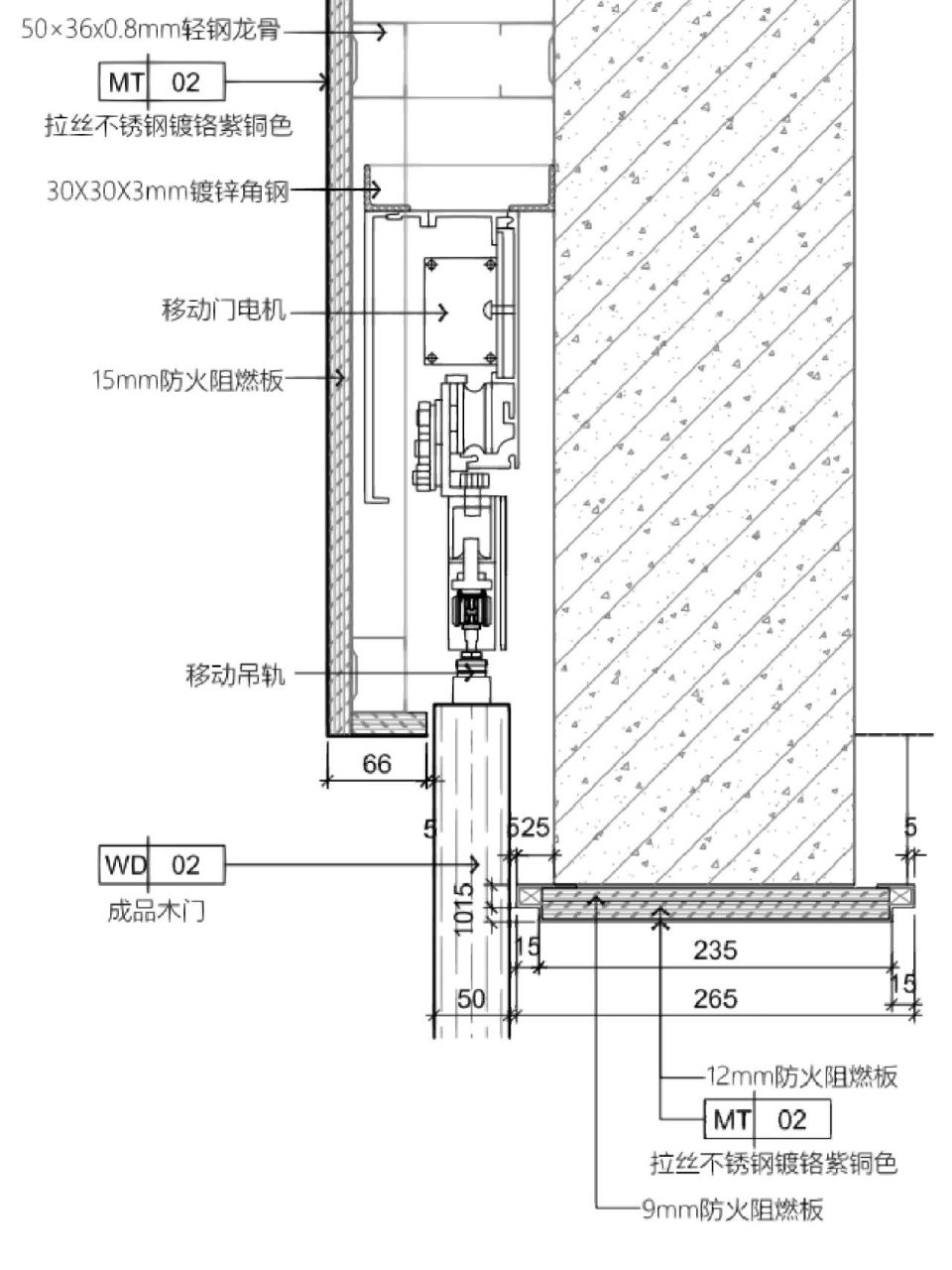 工业平移门安装分解图图片