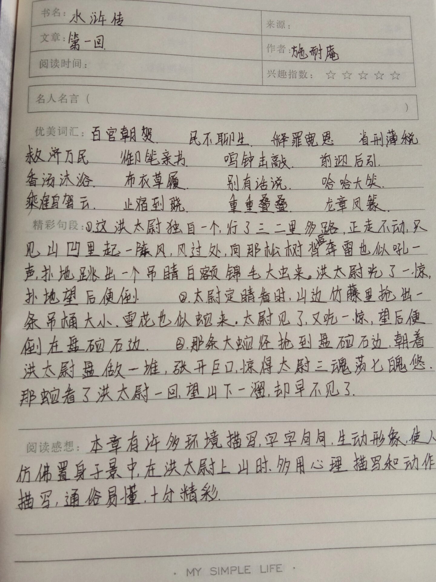 水浒传读书体会图片