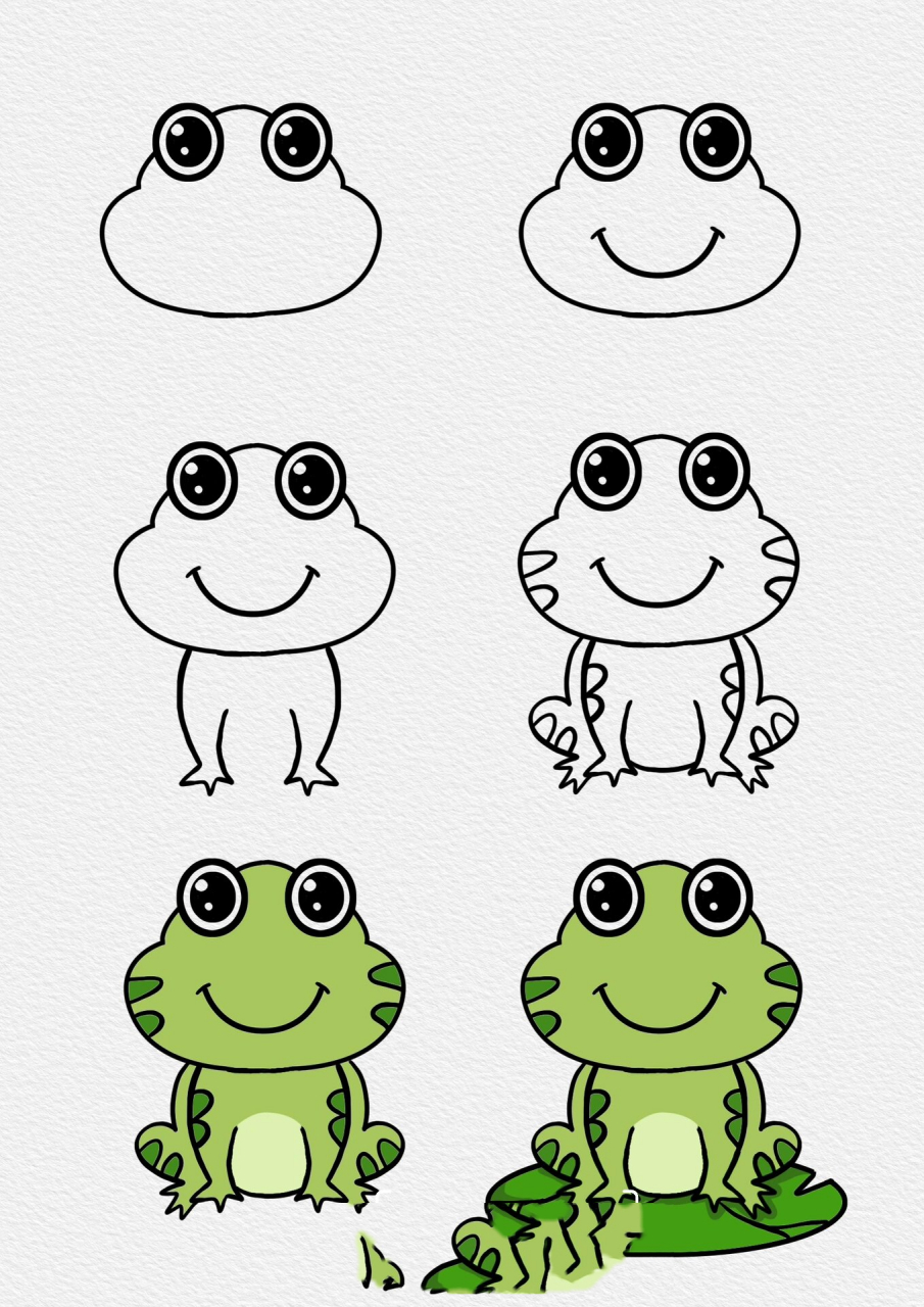 夏日池塘青蛙简笔画