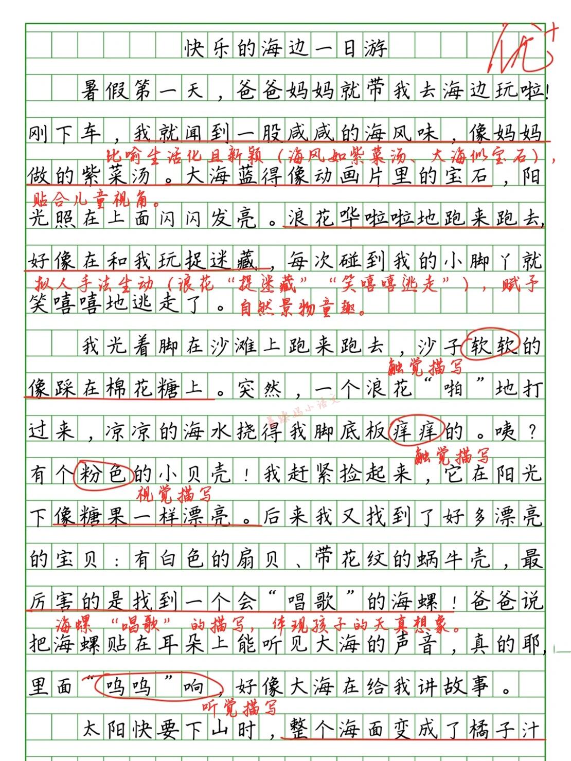 🔥暑假游记作文:《快乐的海边一日游》