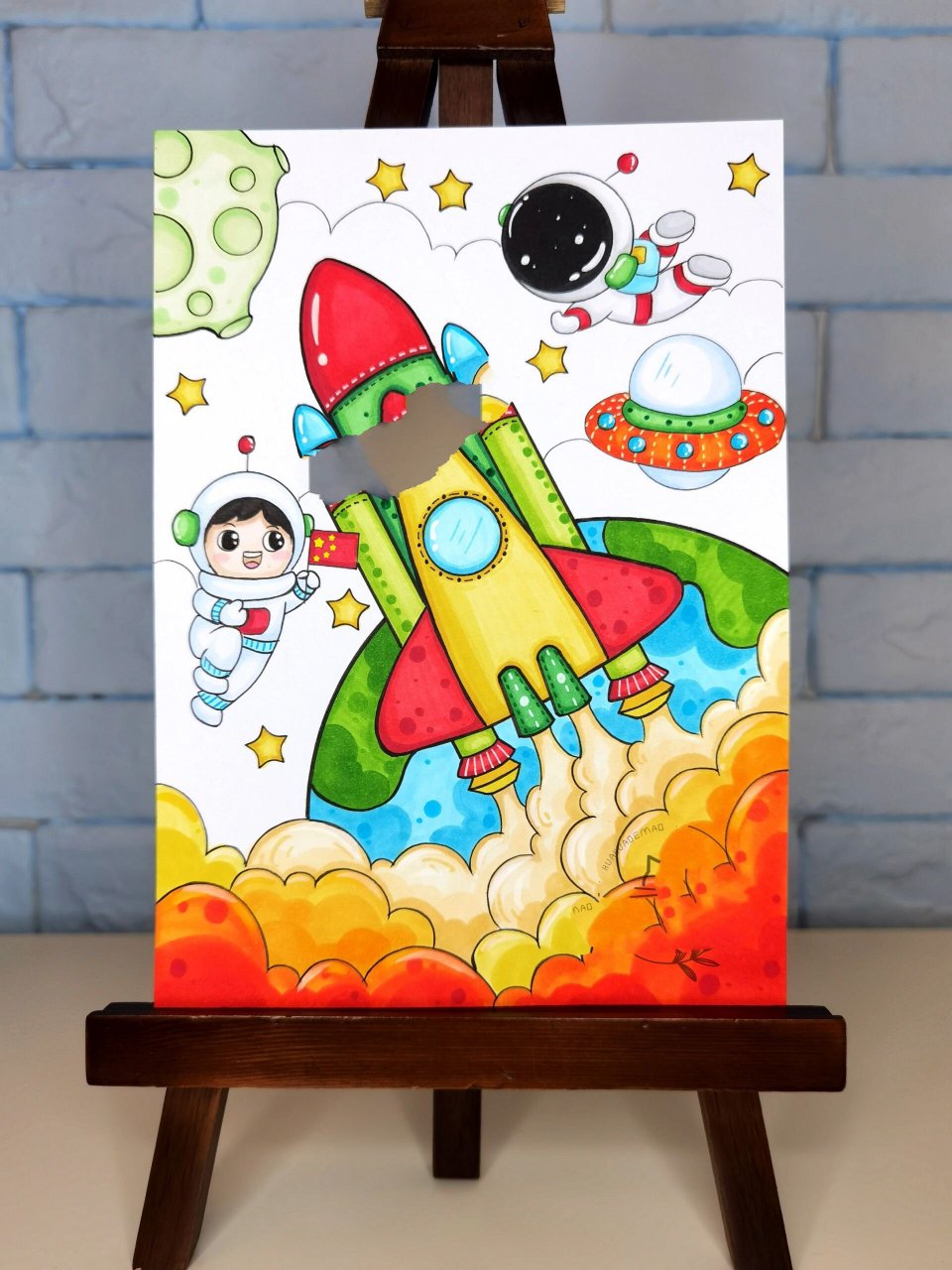 航天科技主题画        航天科技主题画,中国航天日,传承航天精神!