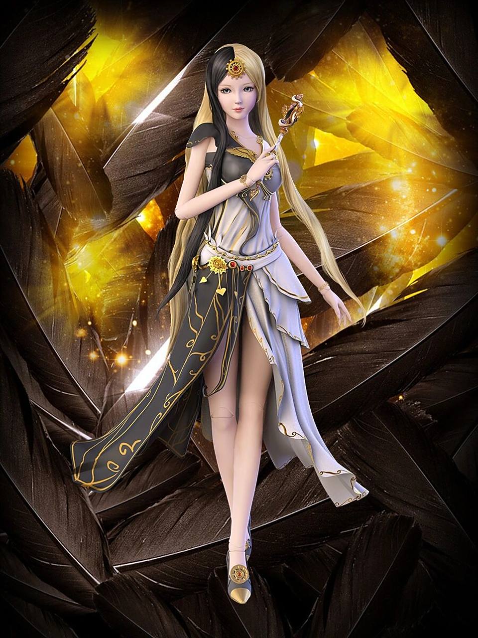 叶罗丽高清壁纸-白光莹 水一期,一个背景三个动作,感觉也还行吧,哈哈