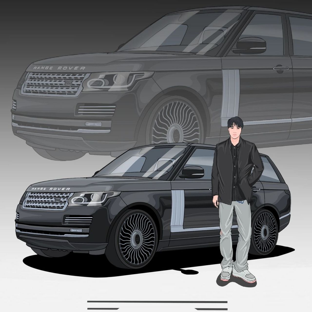 路虎揽胜壁纸手绘 #画车达人# #路虎揽胜# #路虎# #壁纸# #头像
