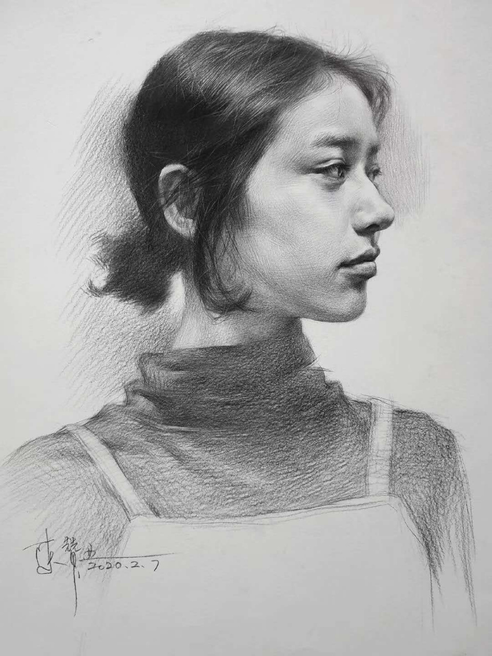 陈赞业老师超级细腻的素描头像