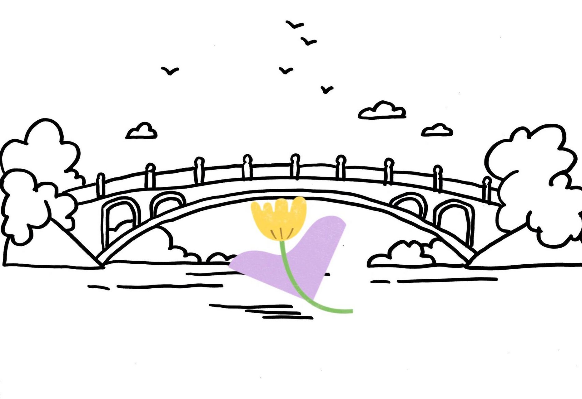 赵州桥的简笔画图片图片