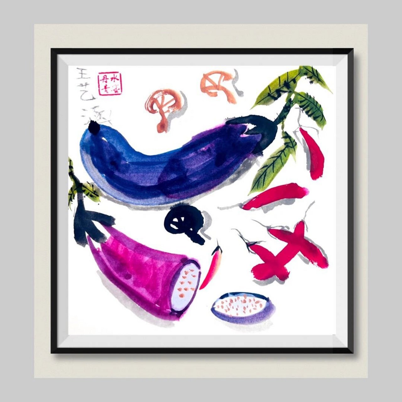 儿童国画  写意画 ——茄子 课堂教学目的: 1.