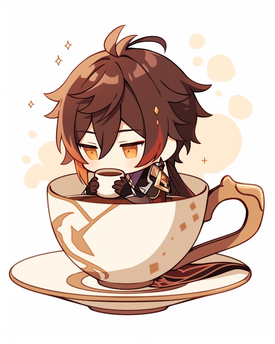 原神--钟离q版,ai出图~~ 出了一套可可爱爱的钟离q图