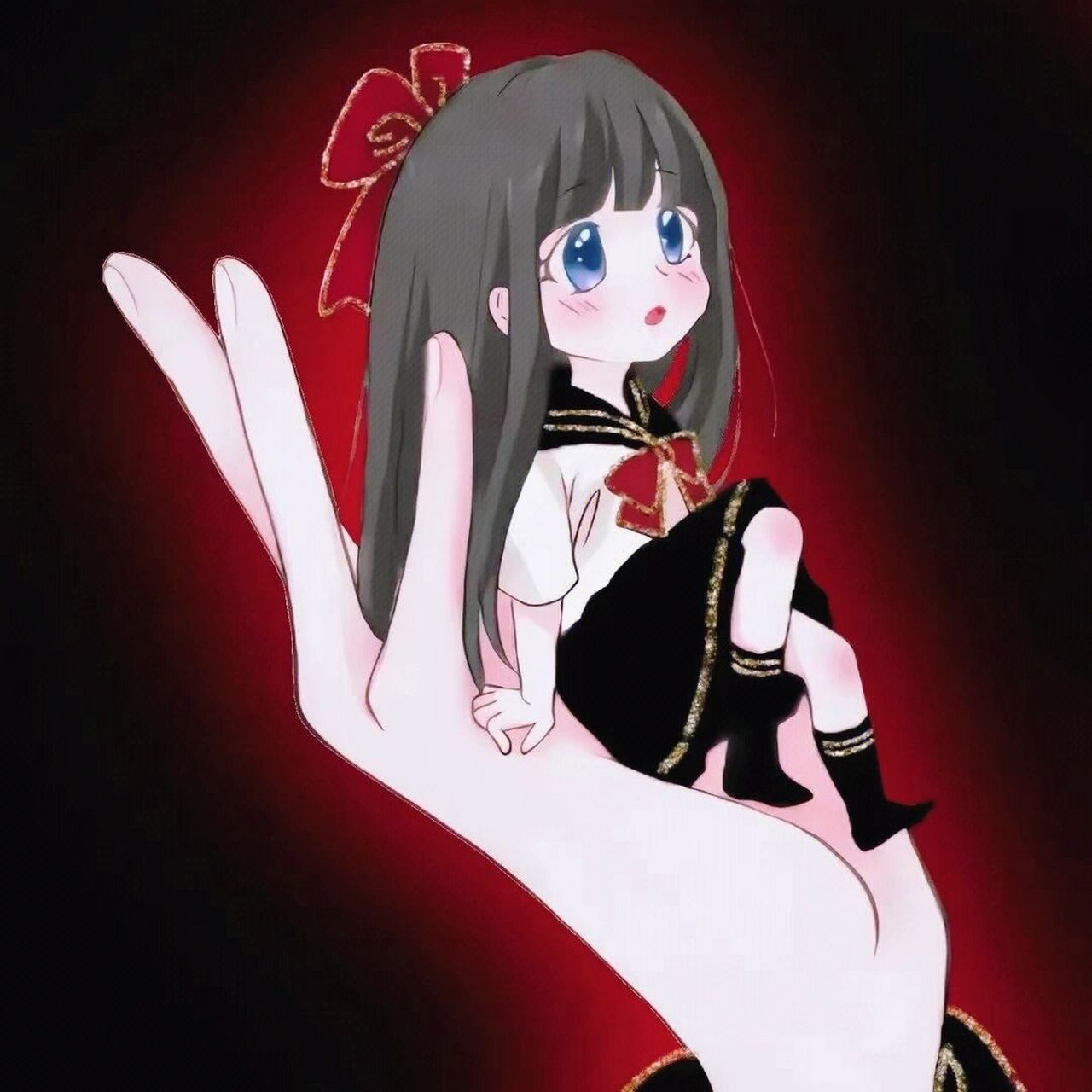 把你捧在手心里卡通情侣头像手绘情头