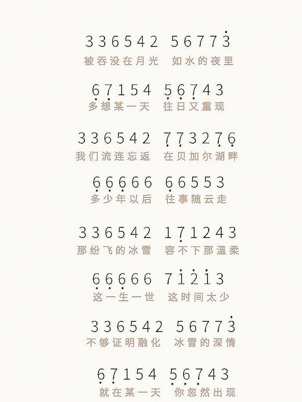贝加尔湖畔 简谱古筝谱
