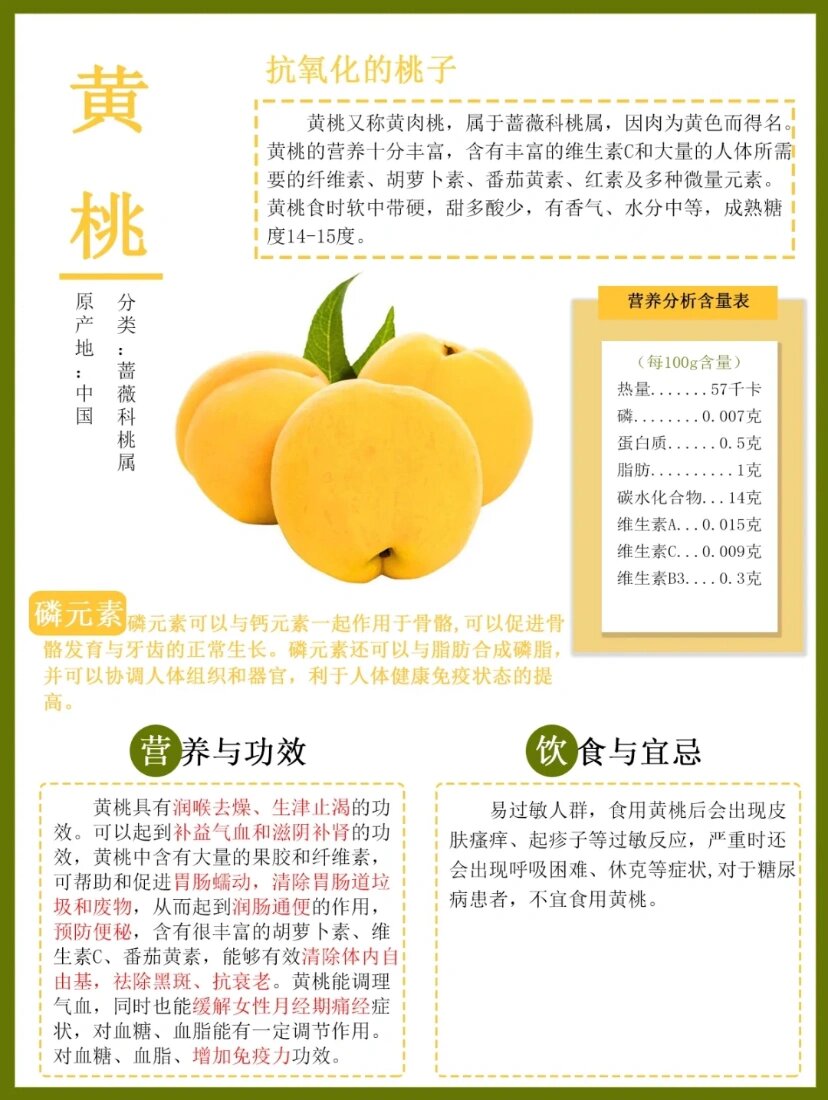 水果的秘密9215 一黄桃