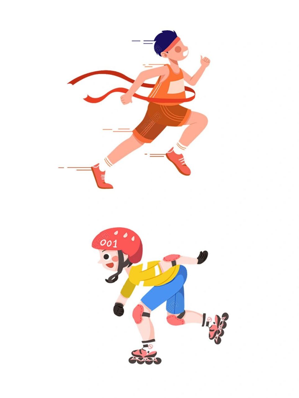卡通插画|免扣扁运动元素png图片合集 宝子们,今天给大家分享一波免扣