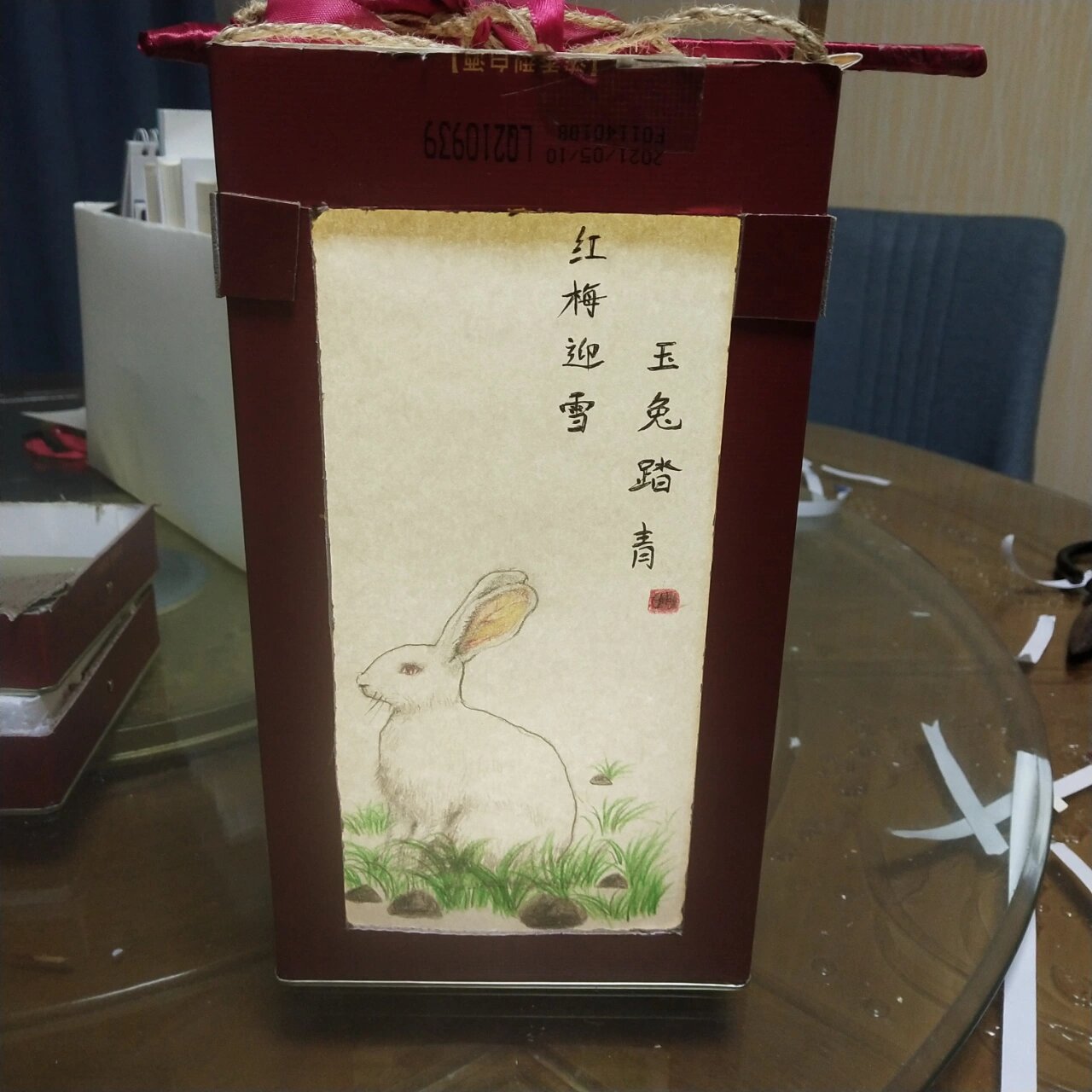 酒盒做灯笼 做了一个灯笼