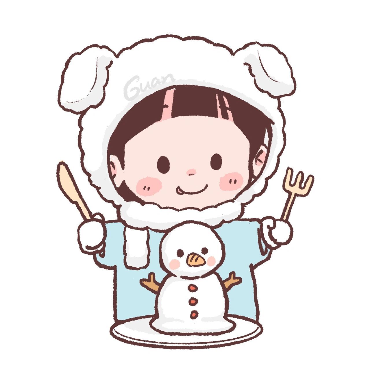 原创|下雪可爱头像三枚76157815 你那里下雪了吗?