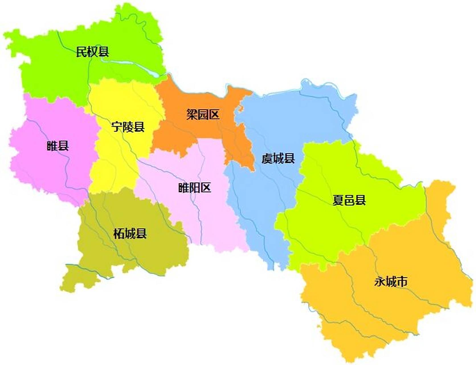 商丘行政区划 商丘市,河南省辖地级市,总面积为10704平方公里,常住