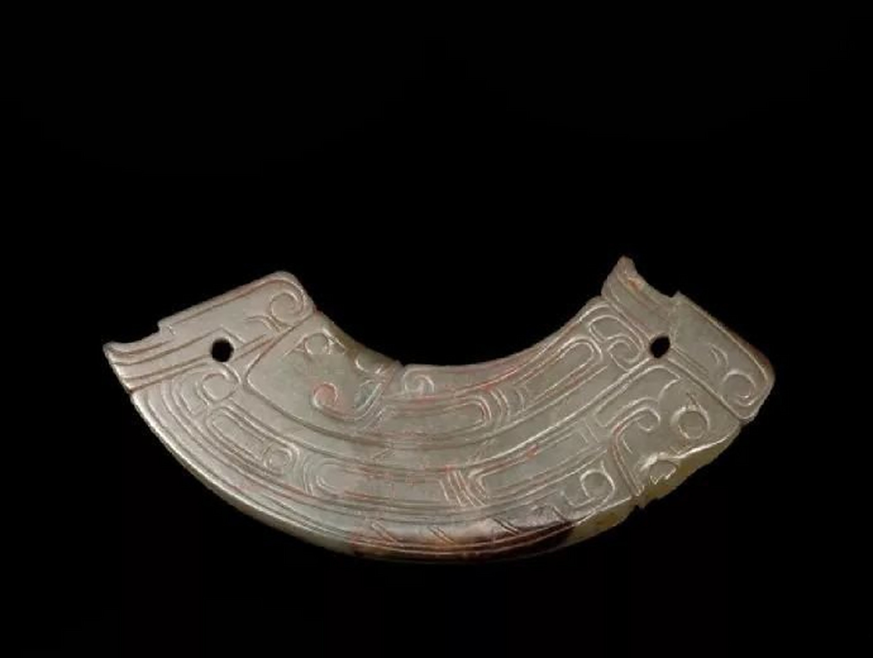 西周人龙组合玉璜!