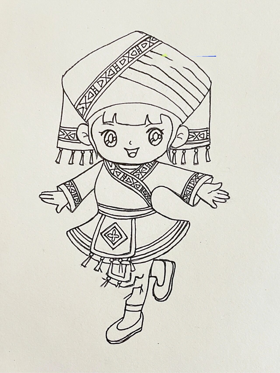 壮族女孩简笔画 #简笔画