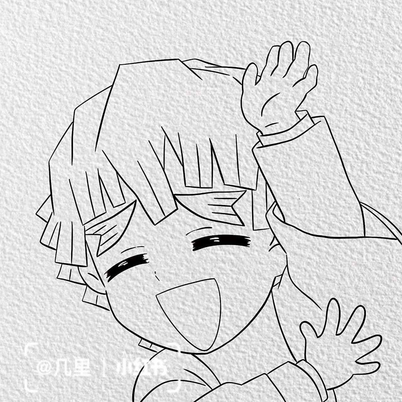 简笔画|【我妻善逸】(附过程) 09 09 09 【不管多么痛苦,都不要